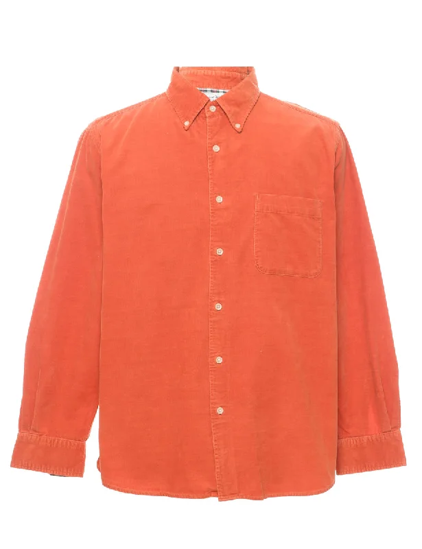 Burnt Orange Corduroy Shirt - XL Fashionable Trendy Casual