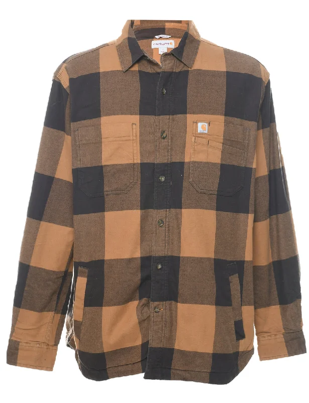 Carhartt Checked Shirt - L Houndstooth Herringbone Solid
