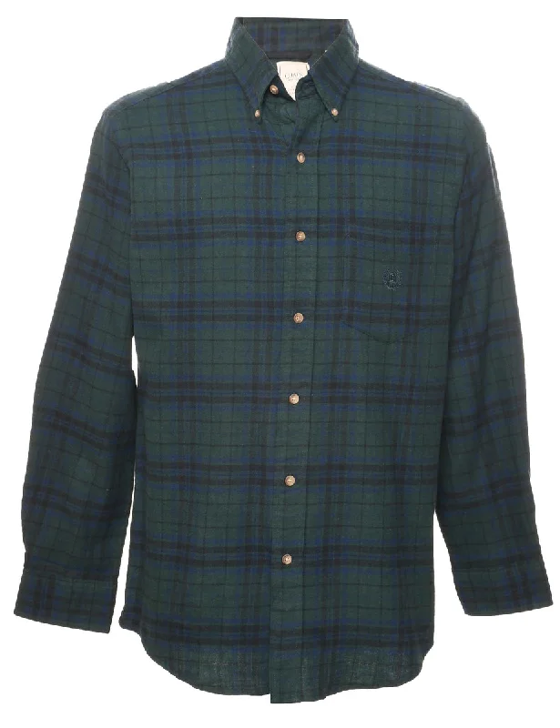 Chaps Checked Shirt - S Hooded Caped Shawl Collar