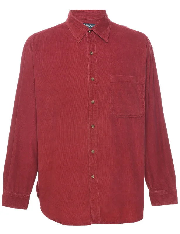 Cherokee Corduroy Shirt - M Striped Floral Plaid