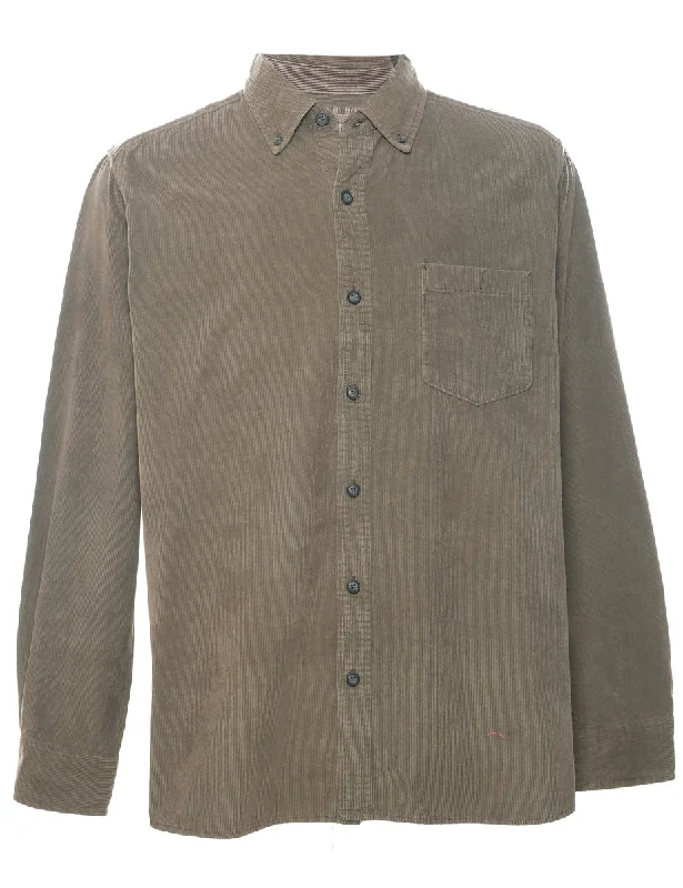 Corduroy Beige Shirt - L Faux Fur Fabric Real Fur Fabric Shearling Fabric