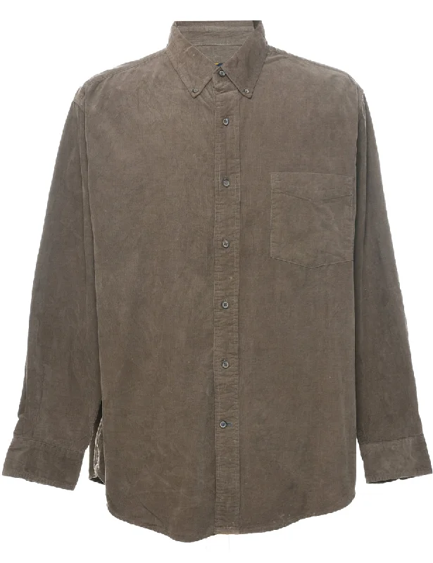 Corduroy Beige Shirt - XL Cotton Fabric Linen Fabric Terry Fabric