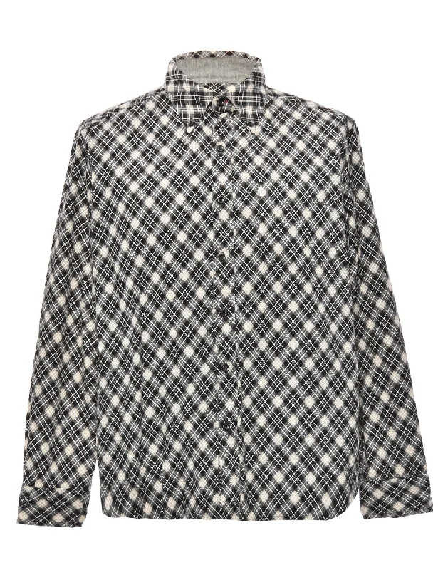 Corduroy Black Shirt - L Nylon Fabric Polyester Fabric Spandex Fabric