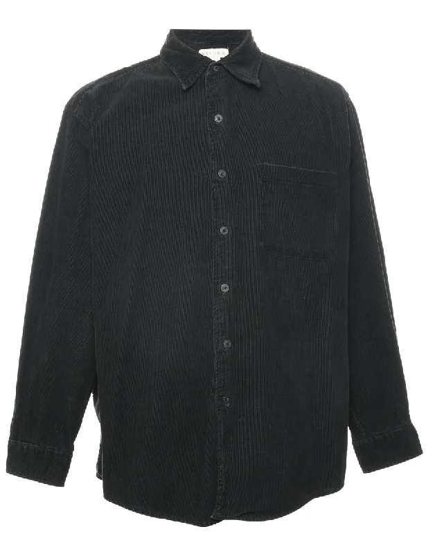Corduroy Black Shirt - M Mesh Fabric Canvas Fabric Denim Fabric
