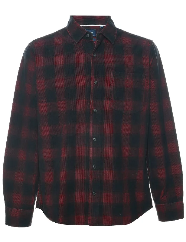 Corduroy Checked Shirt - M Ribbed T-Shirt High Neck Heavyweight