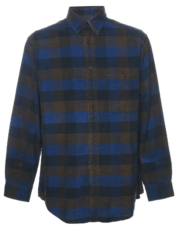 Corduroy Checked Shirt - M Basic T-Shirt Crew Neck Short Sleeve