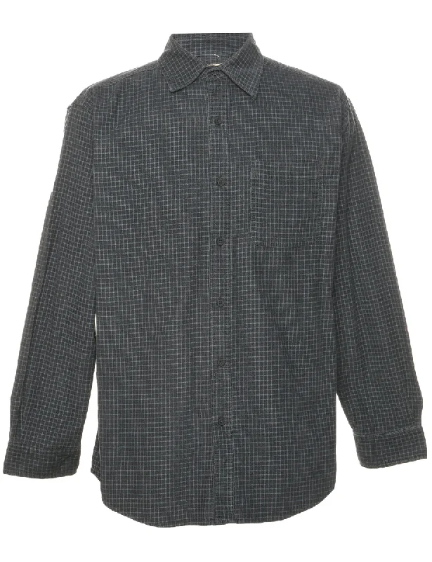 Corduroy Checked Shirt - M Graphic T-Shirt Round Neck Polyester