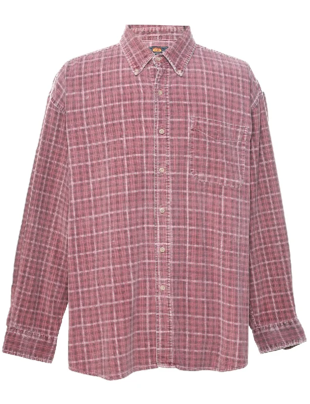 Corduroy Checked Shirt - XL Asymmetrical Pockets Print