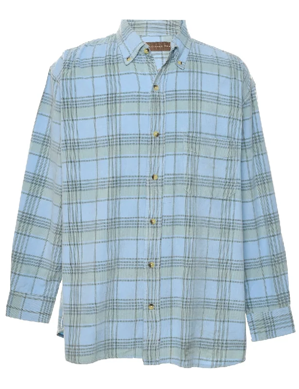 Corduroy Checked Shirt - XL Solid Color Striped Floral