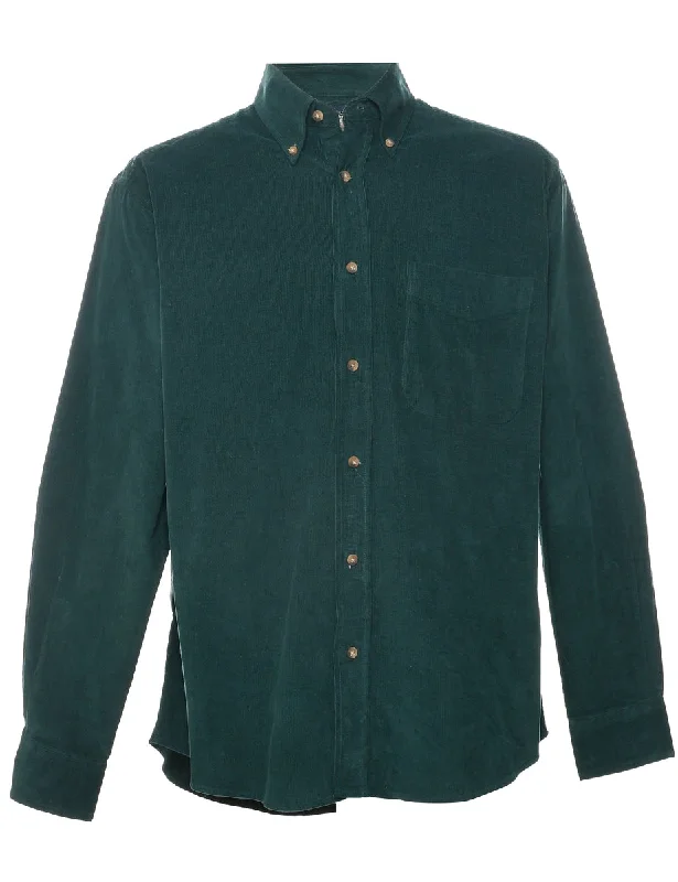 Corduroy Dark Green Shirt - M Modern Contemporary Chic