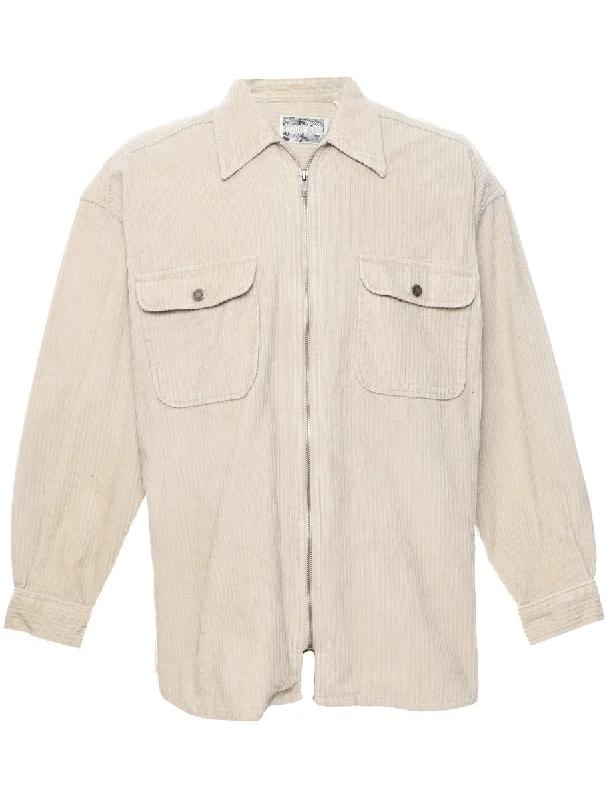 Corduroy Fabric Shirt - M Elasticated Padded Insulated