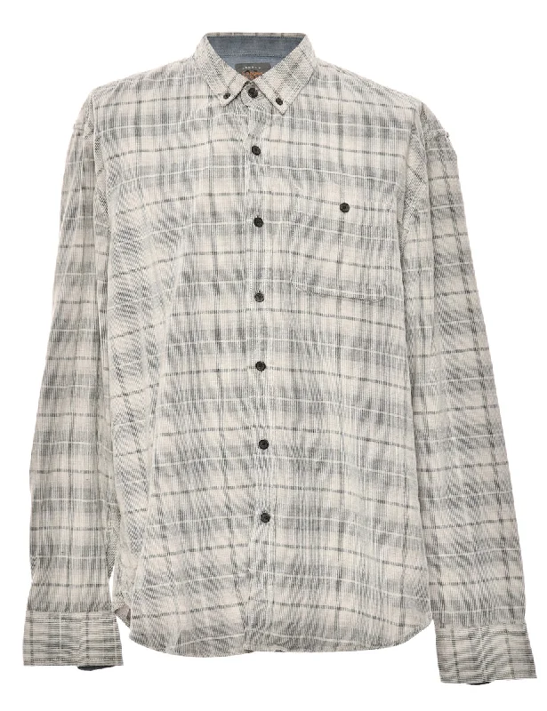 Corduroy Grey Shirt - XL Chenille Brocade Lace