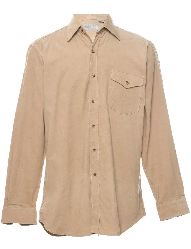 Corduroy Light Brown Shirt - S Machine Wash Dry Clean Hand Wash