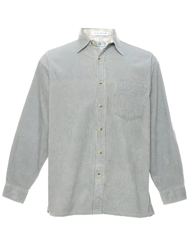Corduroy Light Green Shirt - M Anti-Shrink Durable Soft