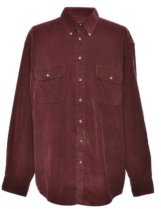Corduroy Maroon Dockers Shirt - XL Fashionable Trendy Casual
