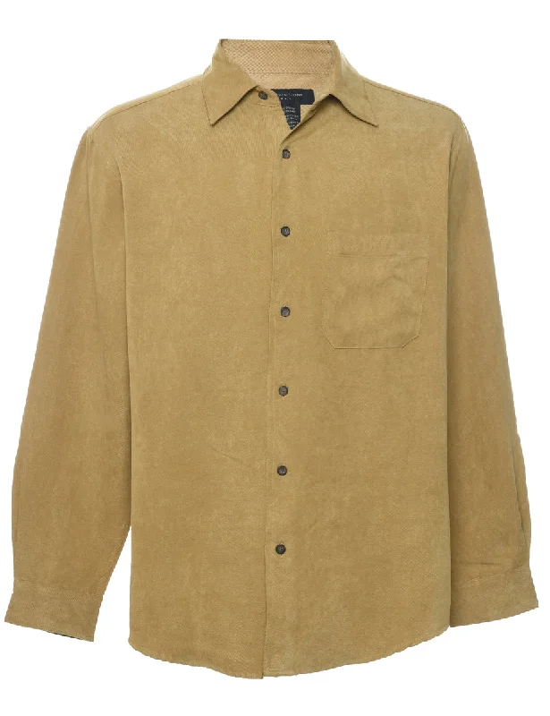 Corduroy Mustard Shirt - M Spandex Blend Rayon Blend Denim Blend