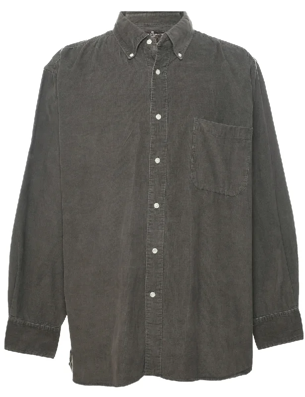 Corduroy Olive Green Shirt - XL Knit Fabric Woven Fabric Fleece Fabric