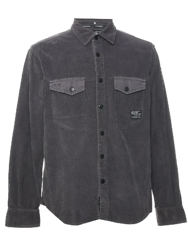 Corduroy Plum Shirt - L Wool Fabric Cashmere Fabric Tweed Fabric
