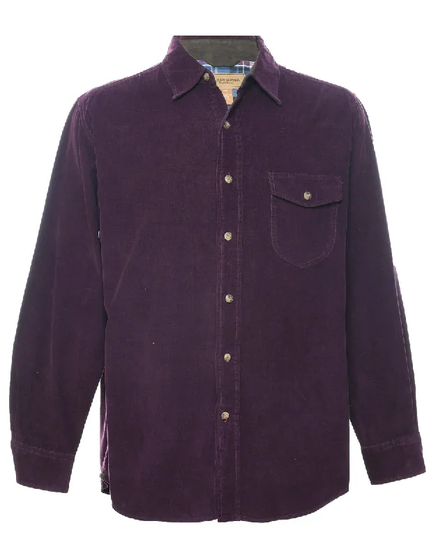 Corduroy Plum Shirt - M Faux Fur Fabric Real Fur Fabric Shearling Fabric