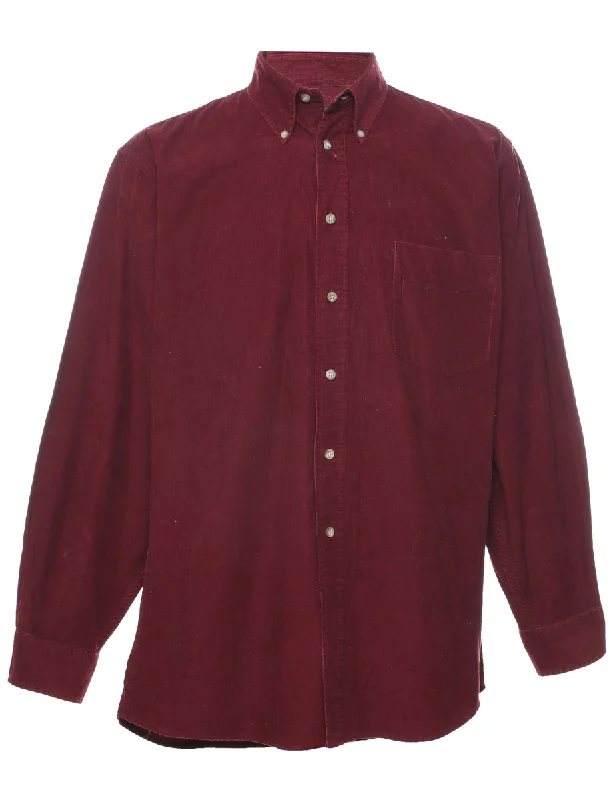 Corduroy Red Shirt - M Nylon Fabric Polyester Fabric Spandex Fabric