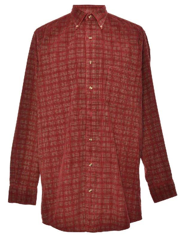 Corduroy Red Shirt - M Fleece Fabric Down Fabric Feather Fabric
