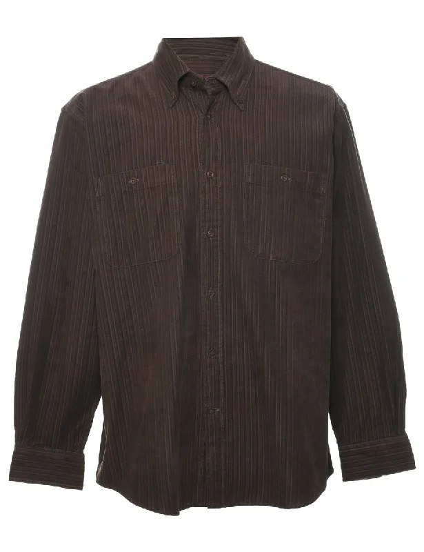 Corduroy Striped Pattern Shirt - M Jersey Fabric Tulle Fabric Batik Fabric