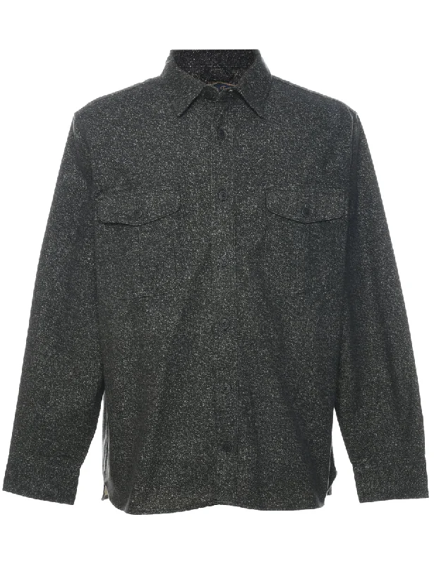 Dark Grey Shirt - L Beaded Sequined Faux Fur