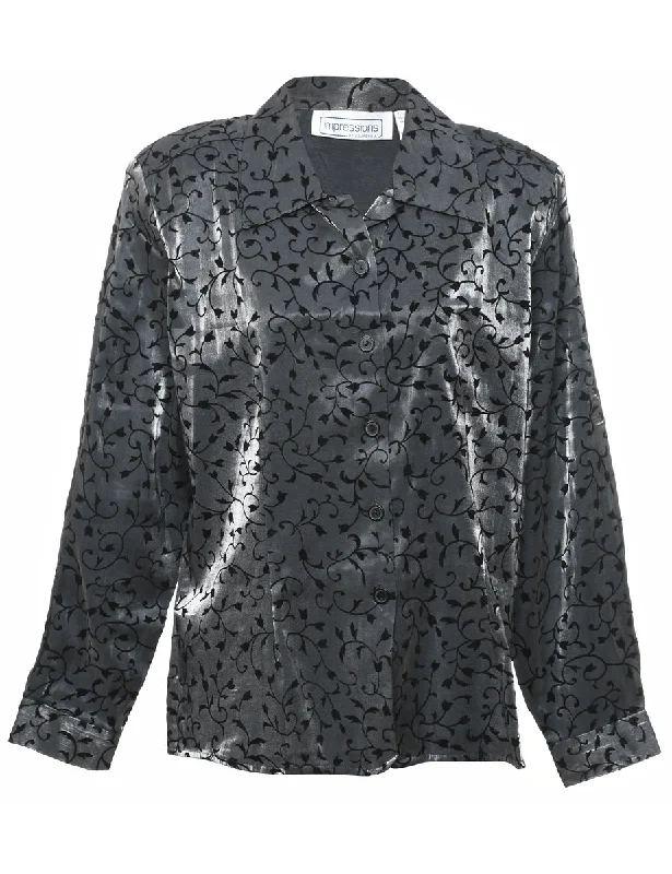 Devore Design Evening Shirt - L Print Jacquard Patchwork