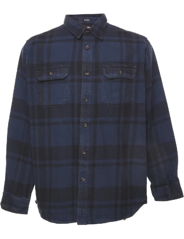 Dickies Checked Shirt - L Terry Blend Velvet Blend Canvas Blend