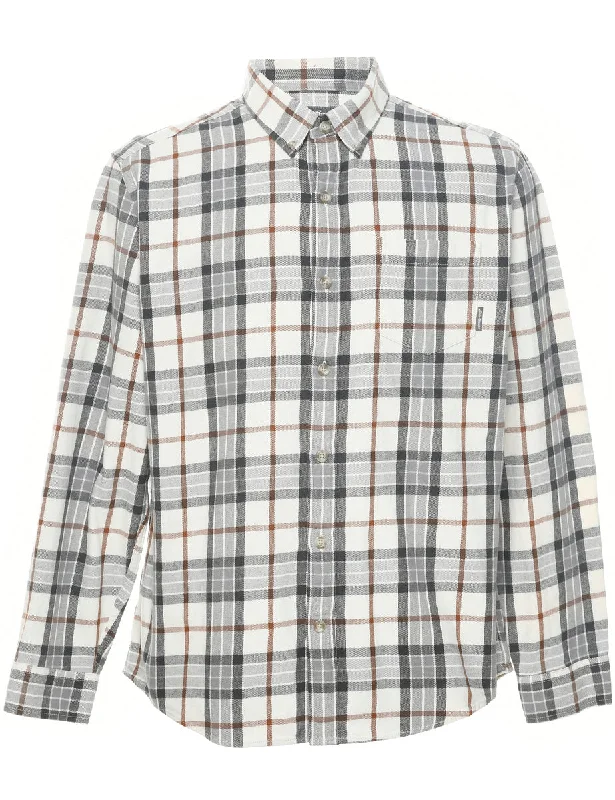 Eddie Bauer Checked Shirt - L Welt Pockets Slit Pockets Flap Pockets