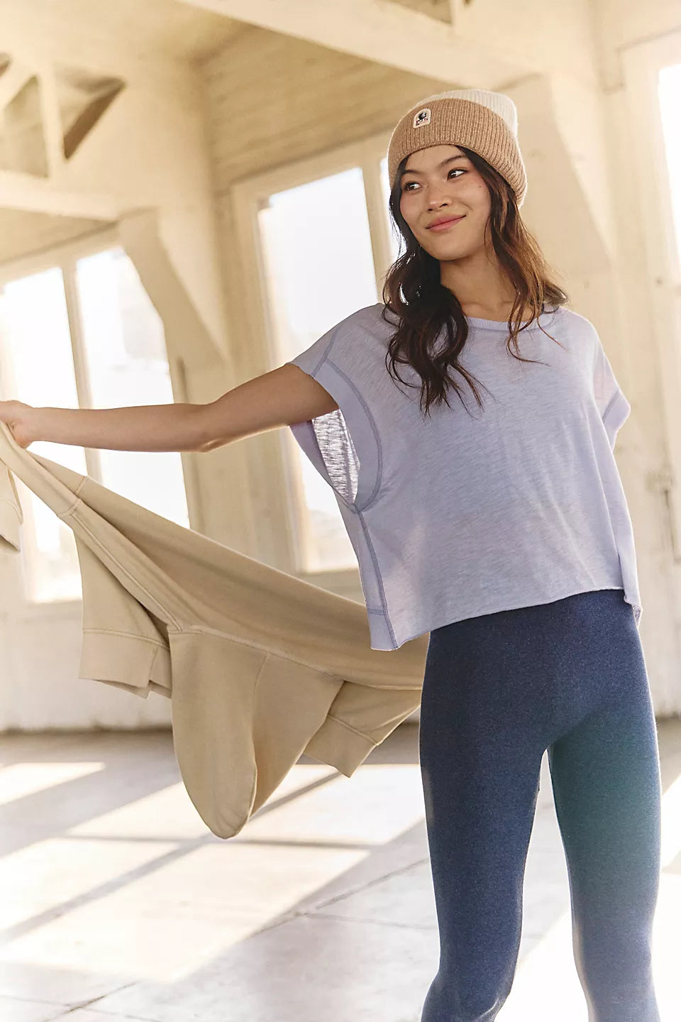 Free People Movement - My Time Tee - Adult (OB1265309-0100) - Steele Polka Dot Checkered Tartan
