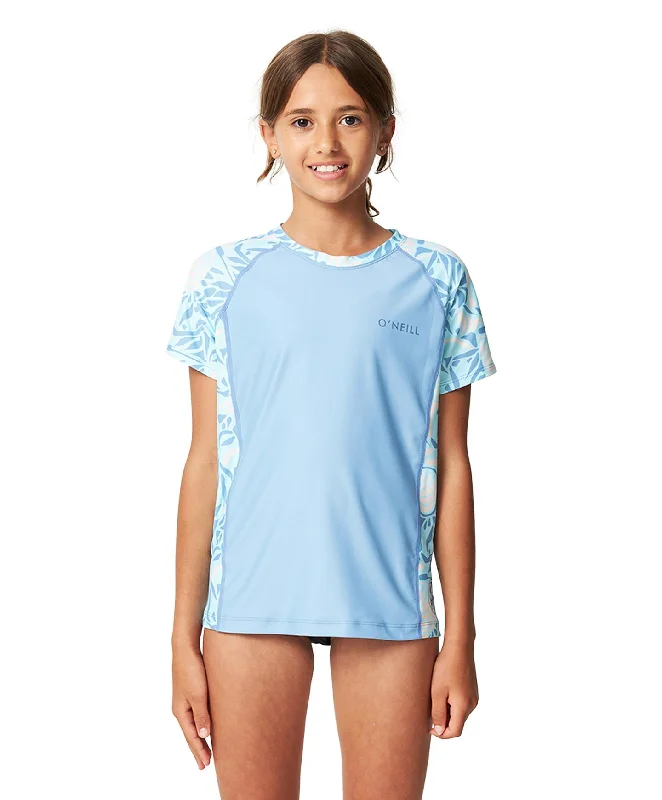 Girl's Bahia UV SS Rash Tee - Check Mosaic Mesh Blend Leather Blend Suede Blend