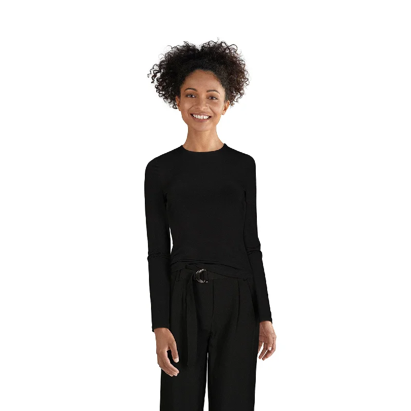 Limited Collection Women's Crew Neck Long Sleeve T-Shirt Zippered Buttoned Snapped