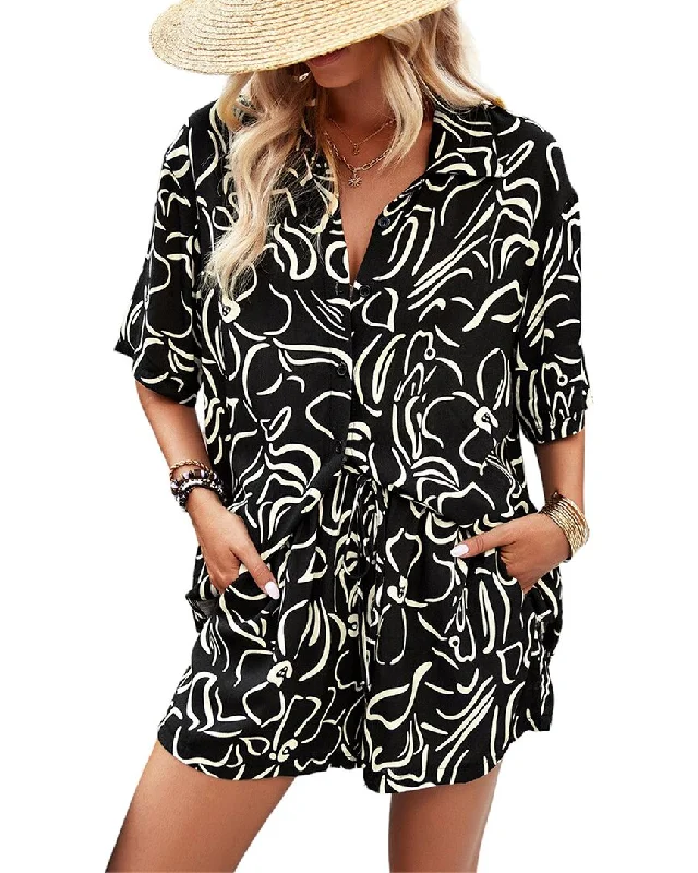 Luna Tuccini 2pc Shirt & Short Set Striped Floral Plaid