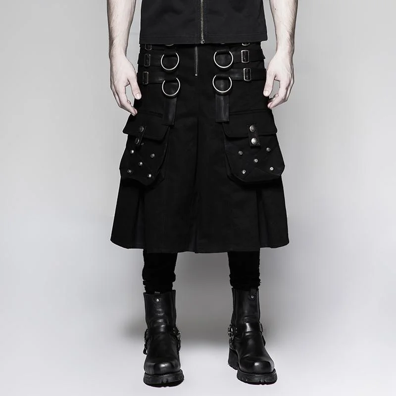 Men's steampunk Metal Warrior shirt/kilts Thin T-Shirt Open Front Quick Dry