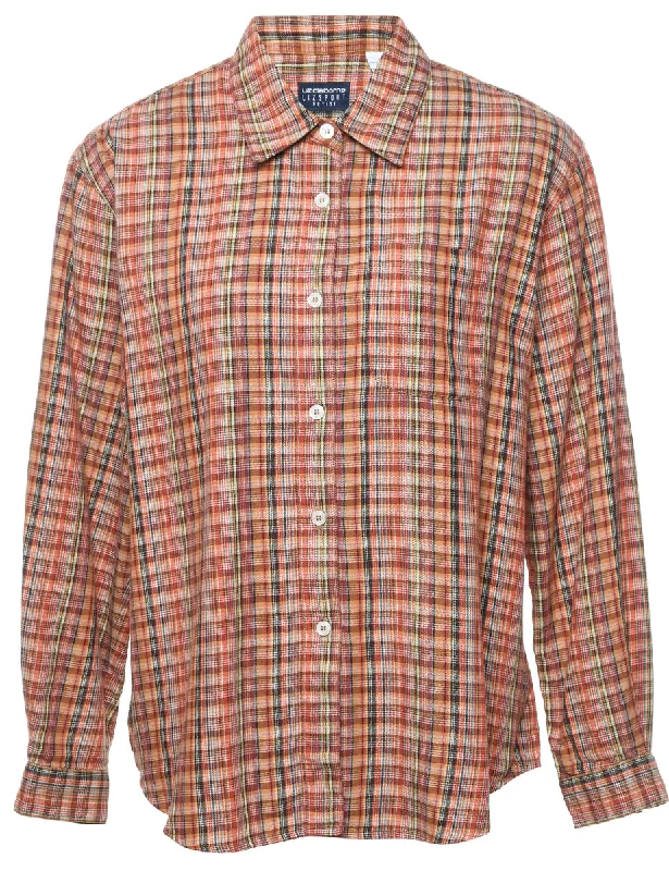 Multi-colour Checked Shirt - M Ribbed T-Shirt High Neck Heavyweight