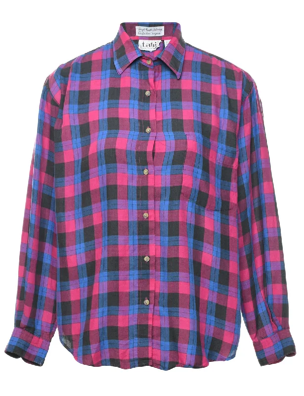 Multi-colour Checked Shirt - M Chenille Blend Fleece Blend Nylon Blend