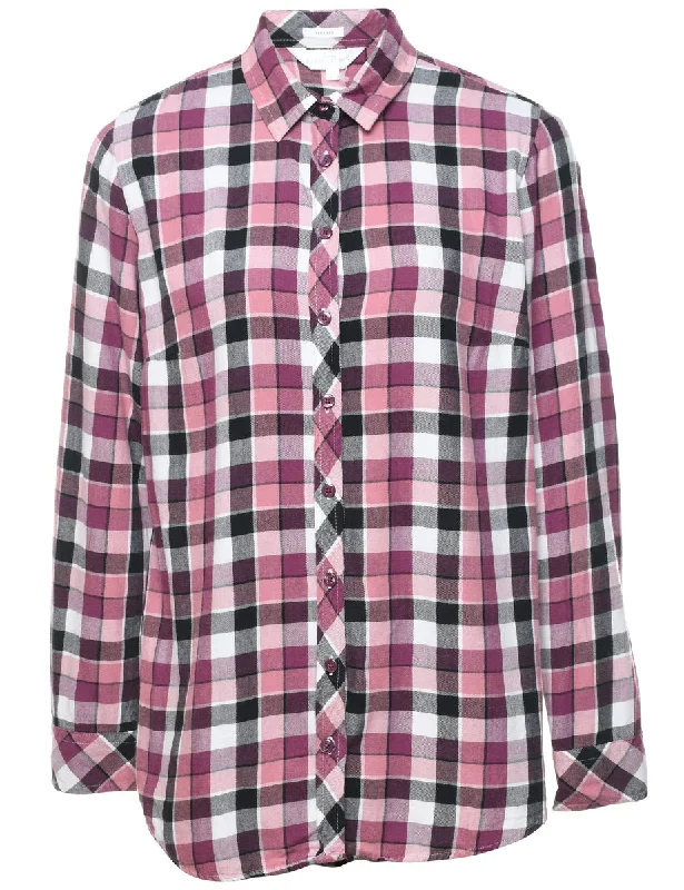 Multi-colour Checked Shirt - S Thin T-Shirt Open Front Quick Dry