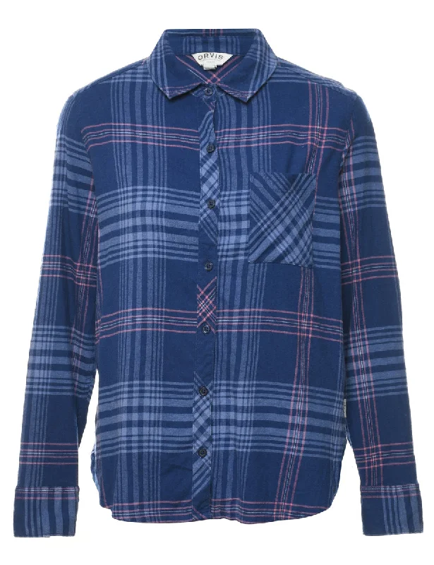 Orvis Checked Shirt - S Boxy Fit Fitted Loose