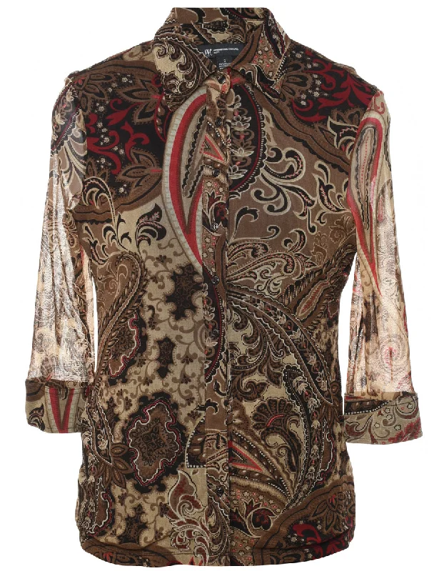 Paisley Shirt - S Graphic Embroidered Appliqued