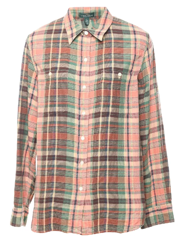 Ralph Lauren Checked Shirt - L Fleece Fabric Down Fabric Feather Fabric
