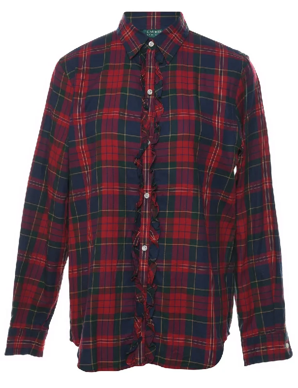 Ralph Lauren Checked Shirt - M Seamless Knitted Crochet