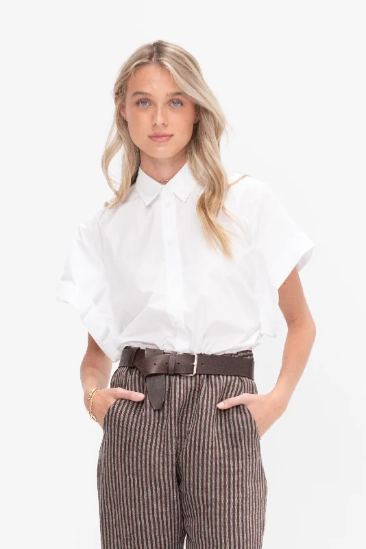 Simona Shirt, White Modern Contemporary Chic