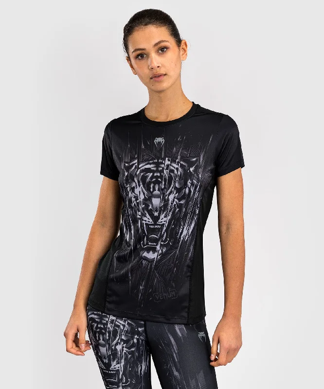 T-Shirt Dry-Tech Venum Tiger pour Femmes - Noir/Argent Ribbed T-Shirt High Neck Heavyweight