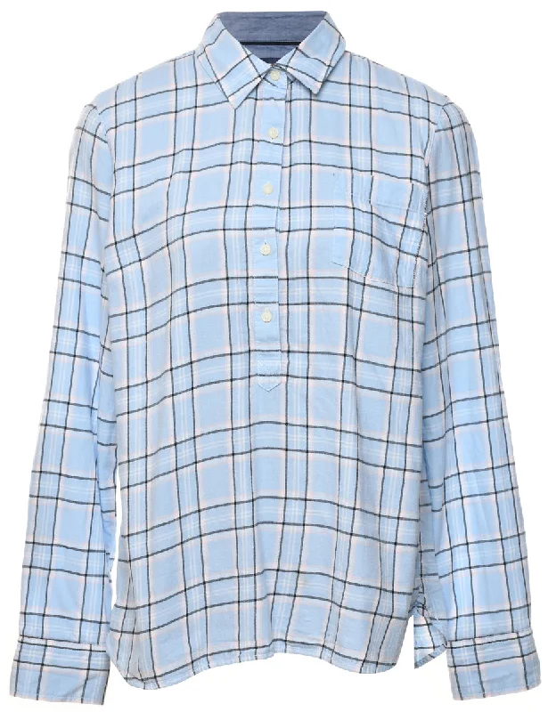 Tommy Hilfiger Tunic Checked Shirt - M Chenille Fabric Brocade Fabric Lace Fabric
