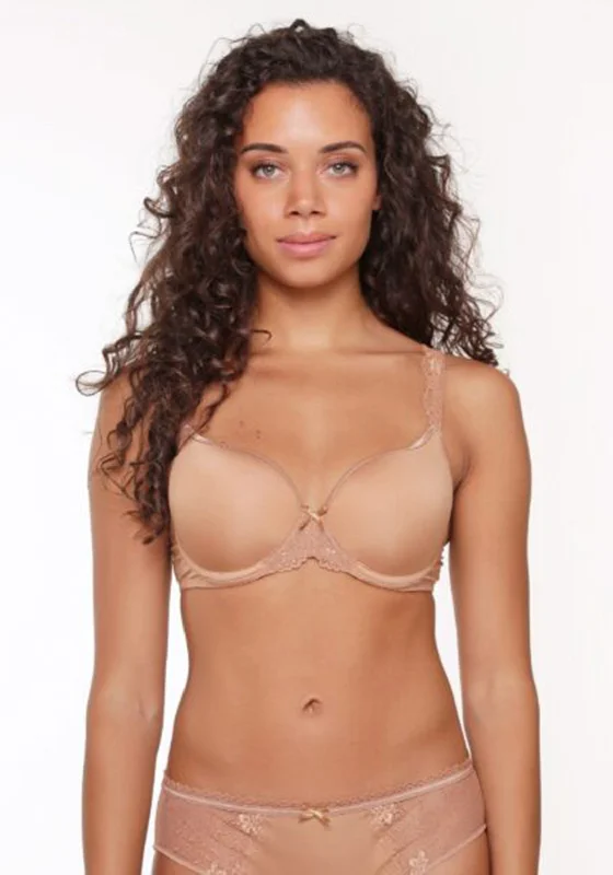 Lingadore Daily 1400T-1X T-shirt Bra, Blush Notch Collar Peter Pan Collar Cowl Neck