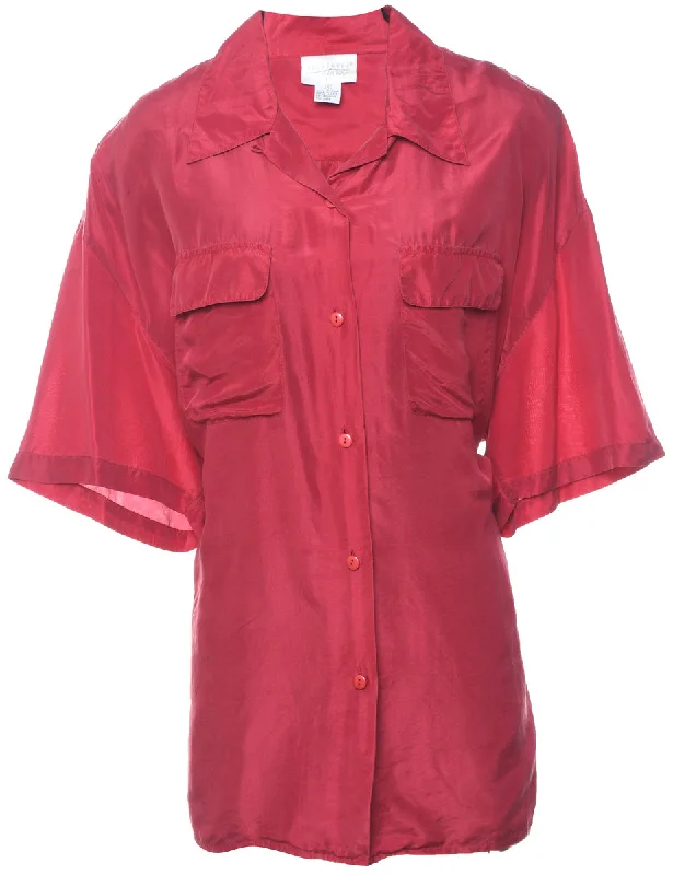 Van Heusen Silk Shirt - XL Mesh Blend Leather Blend Suede Blend