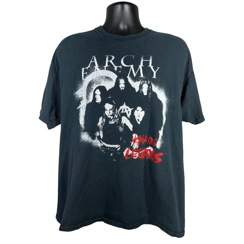 Vintage Arch Enemy "Kaos Legions" Band Tee 2000s Fitted T-Shirt Seamless Stretchy