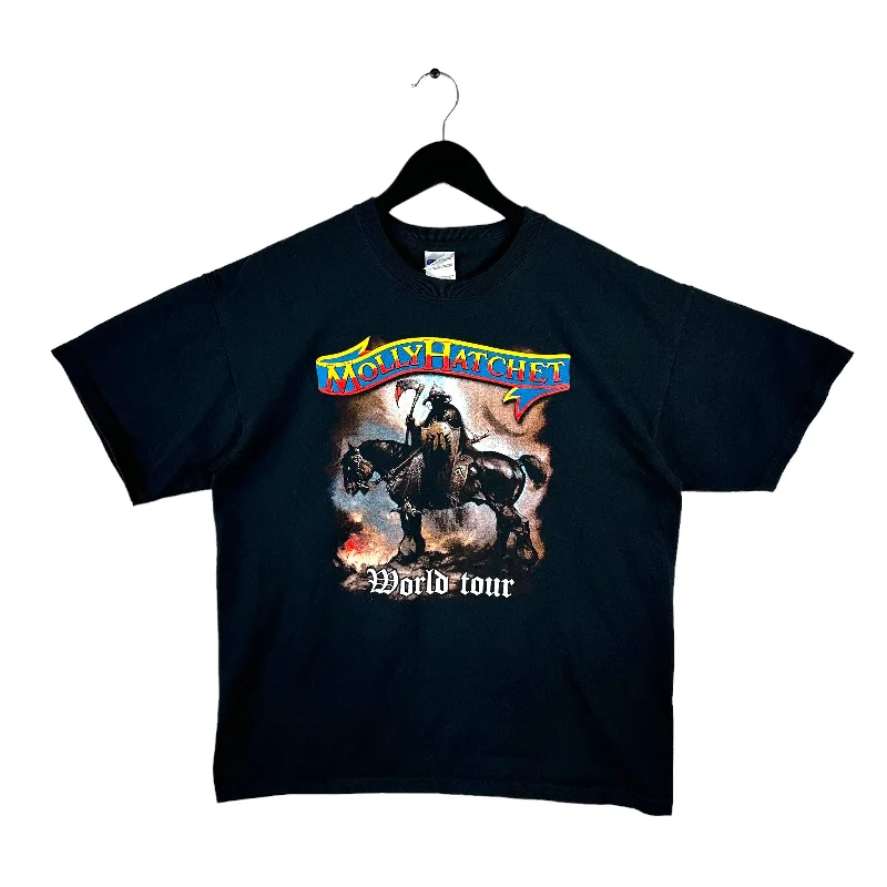 Vintage Molly Hatchet World Tour Tee Solid Color Striped Floral