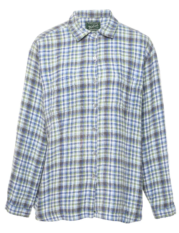 Woolrich Checked Shirt - L Collared Crew Neck Turtle Neck